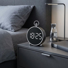 LED Digital Alarm Clock, USB Battery Powered Desk Wall Clock, Adjustable Brightness Snooze 12/24H Display